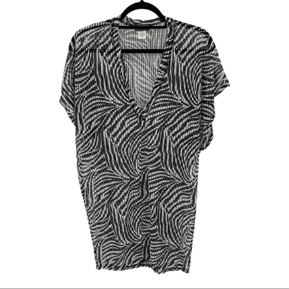 Jordan Taylor Sheer Zebra Print Swim Coverup Sz M - Picture 4 of 6